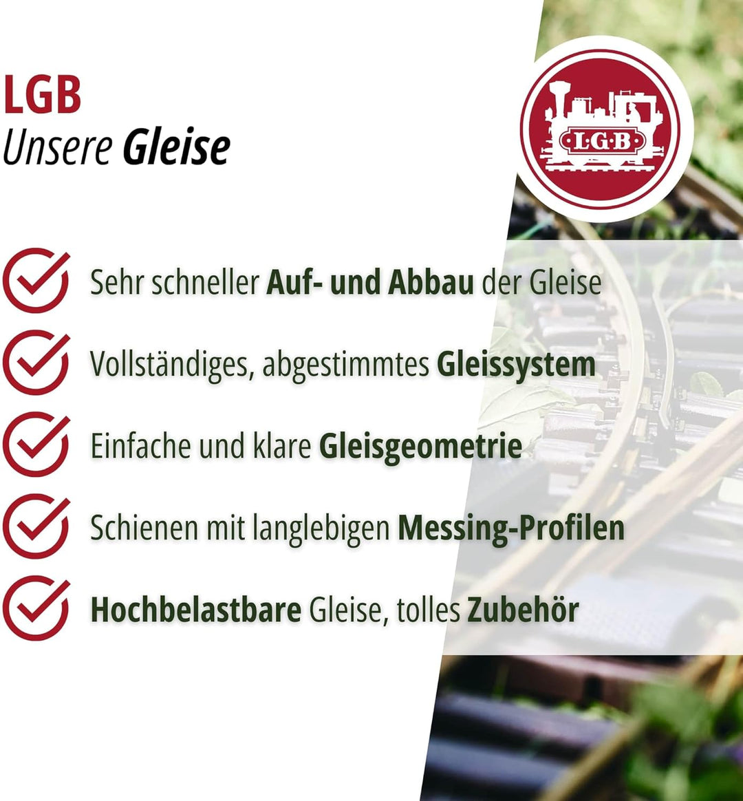 LGB 19902 - Bahnhof-Gleis-Set, Spur G Single, Single