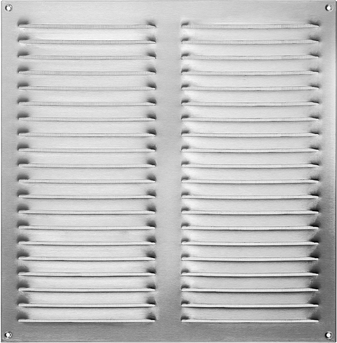 Upmann Wetterschutzgitter V2A mit Fliegendraht, 30 x 30 cm, 1 Stück, 54642