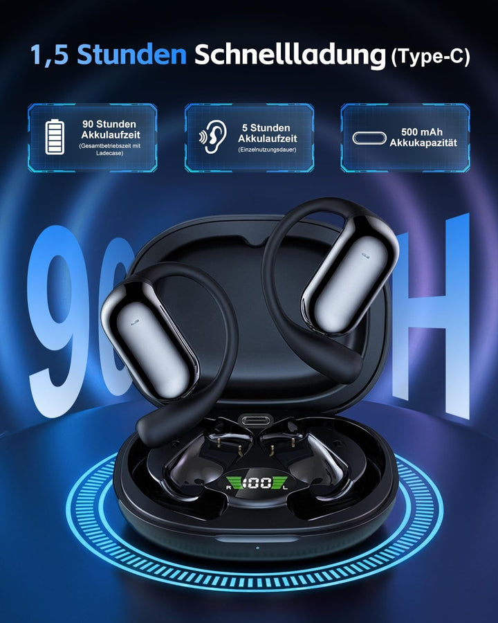 KI Übersetzungskopfhörer Echtzeit mit 134 Sprachen &amp; 90 Std Spielzeit, Bluetooth 5.3 Übersetzer Kopf