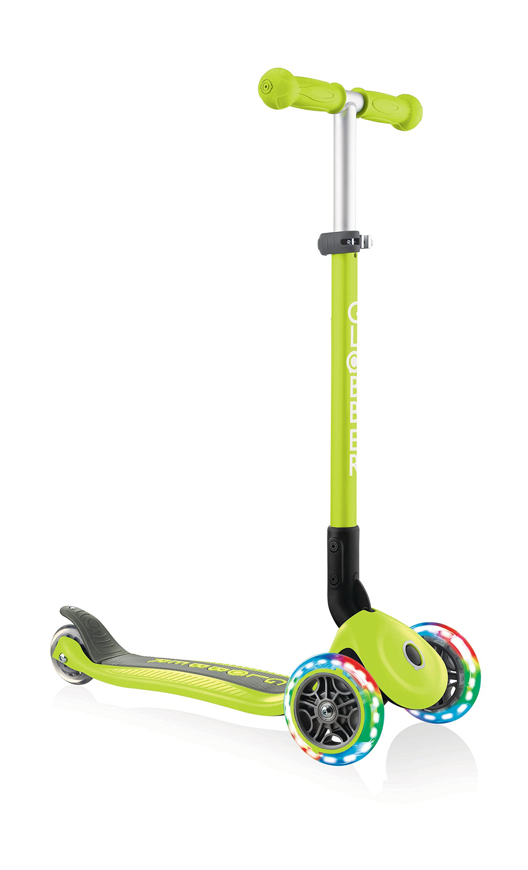 GLOBBER Primo Foldable Lights – Tretroller Kinder, 120/80 mm, ABEC 5, 3-rädrig, höhenverstellbar, LE