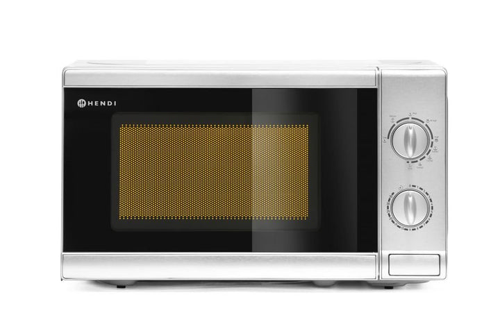 HENDI Mikrowelle mit Grill, Mikrowelle 700W, Grill 1000W, Drehteller ø255mm, mit 2 Reglern separat e