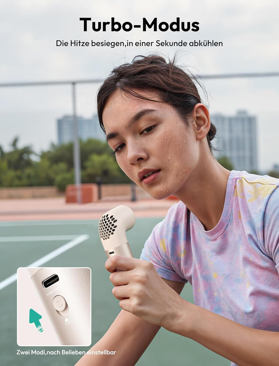 Aecooly Tragbarer Handventilator, Leistungsstarker Turbo-Lüfter mit 19000 U/min, Aero Pro, Bis zu 15