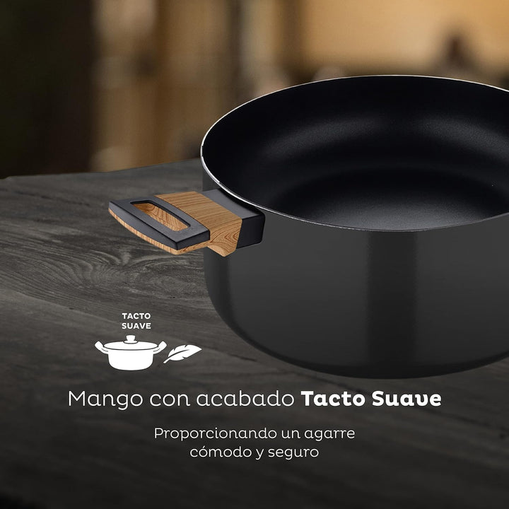 SAN IGNACIO Earth | Juego de Cocina | Kochgeschirrset de 9 Piezas con 3 Cacerolas y 3 Utensilios | F