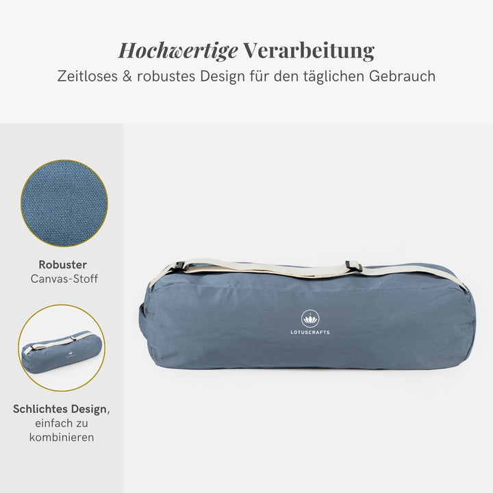 Lotuscrafts® Yogatasche PUNE aus Bio-Baumwolle, Fair &amp; Ökologisch, Ideale Yoga Tasche für Yogamatte