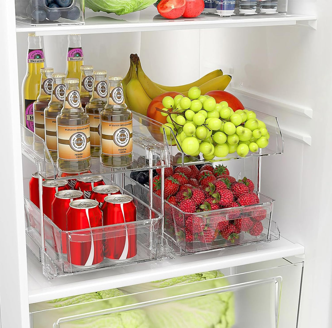 Polegas 2 Stück Küche Organizer Küchenschrank Kühlschrank Unterschrank Organizer, Multifunktionale A