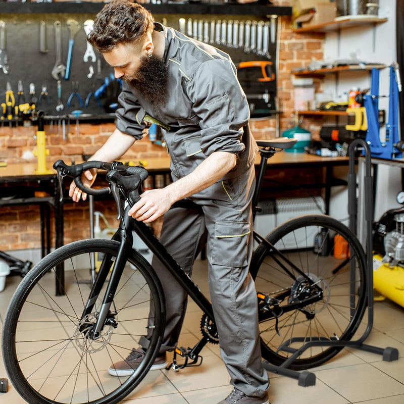 Relaxdays Fahrradständer Boden, für Reifenbreite bis 2,5", Fahrrad Ausstellungsständer, Vorder-& Hin