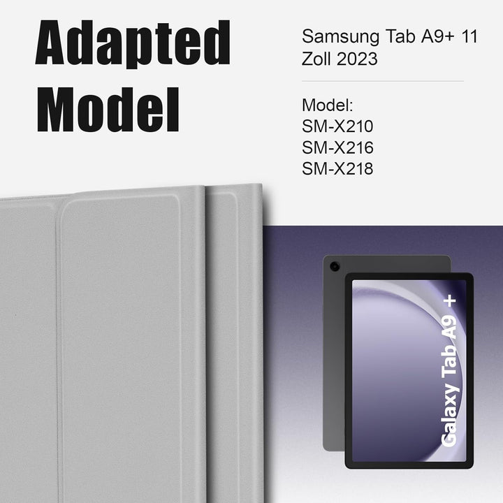 Samsung Galaxy Tab A9+ Hülle mit Tastatur - Galaxy Tab A9 Plus Hülle mit Tastatur, (Deutsches) Tasta
