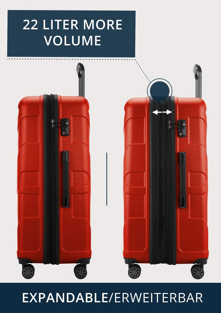 Suitline grosser Hartschalen-Koffer Koffer Trolley Rollkoffer XL Reisekoffer, TSA, 76 cm, ca. 96-110