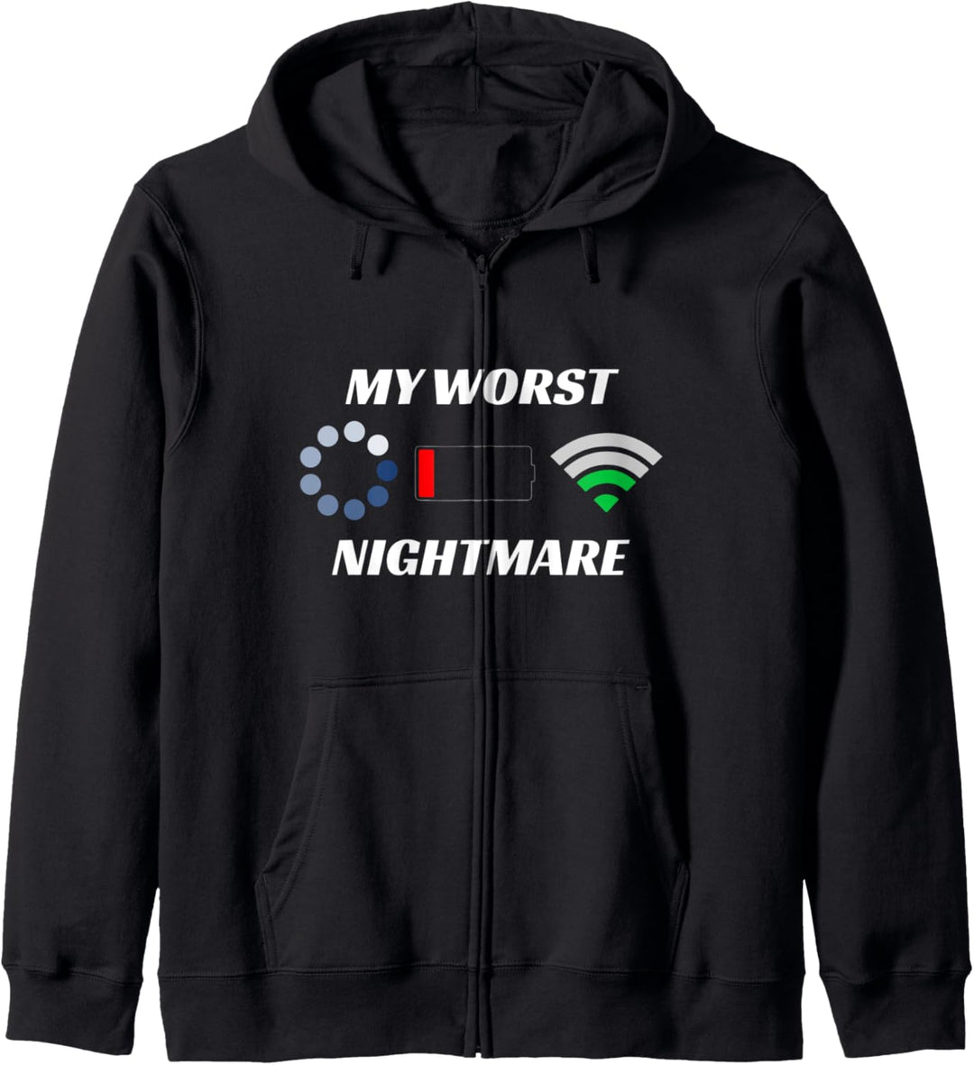 Mein schlimmster Albtraum - Wifi Low Batt Funny Gamer Kapuzenjacke