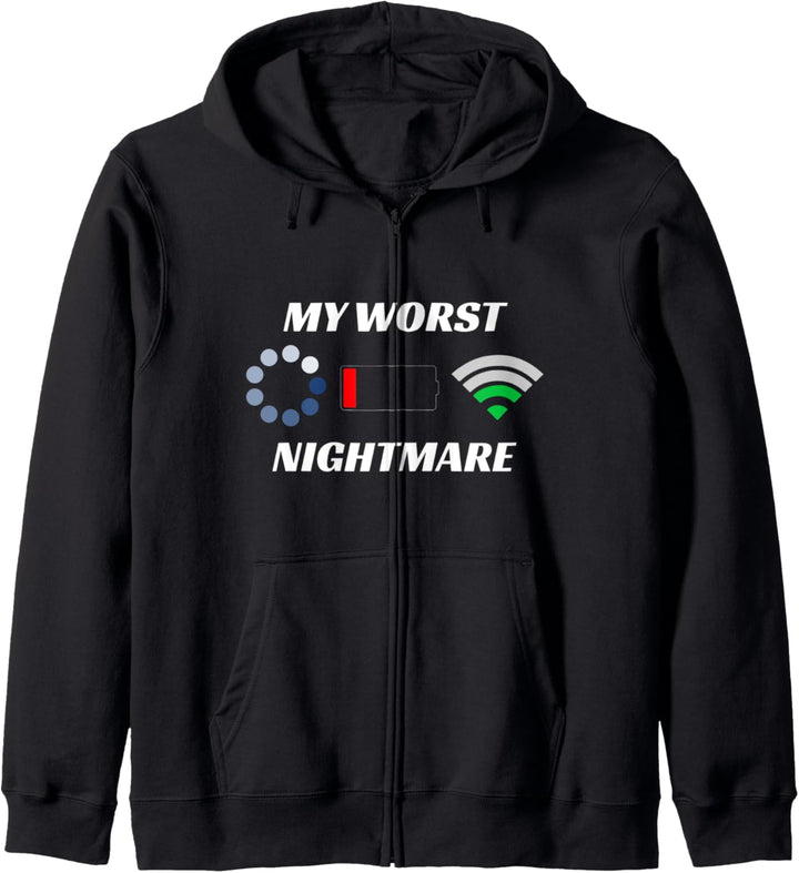 Mein schlimmster Albtraum - Wifi Low Batt Funny Gamer Kapuzenjacke