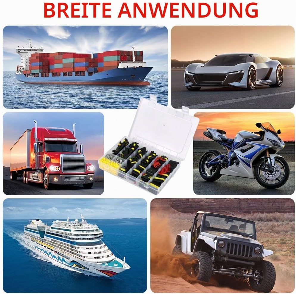 URAQT Auto Wasserdichte KFZ Kabel Steckverbinder, Schnell kfz Steckverbinder Wasserdicht, 730PCS Kfz