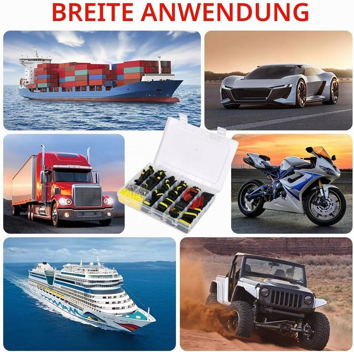 URAQT Auto Wasserdichte KFZ Kabel Steckverbinder, Schnell kfz Steckverbinder Wasserdicht, 730PCS Kfz