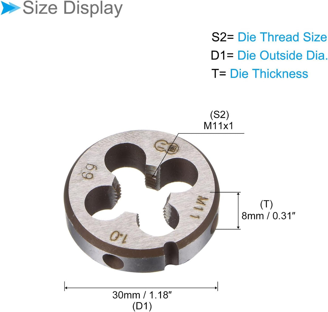 Gewindeschneider mit Schneideisenhalter Set, M11x1 Gewindeschneideisen & Passendes 30mm Aussendurchm