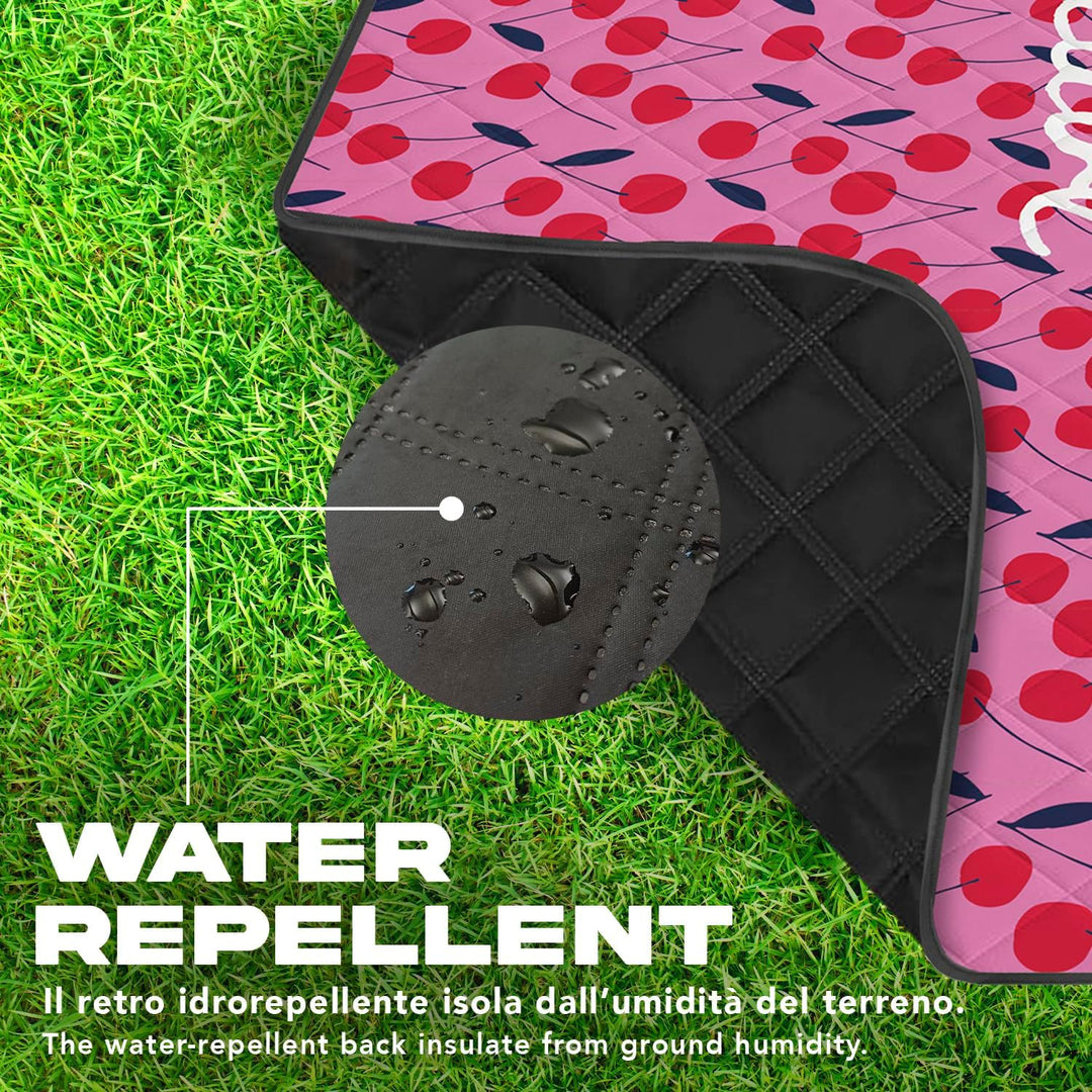 PERLETTI Picknickdecke Wasserdicht Faltbar Gross 200x200 - Outdoor Camping Decke mit Tragegurt - Str