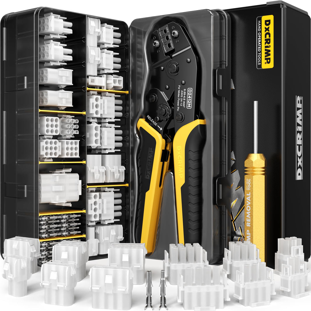 DxCRIMP Crimpzange Set mit 2-12-polig MLX .084" (6,35mm) Steckver - kompatibel mit Molex MLX &amp; TE Un