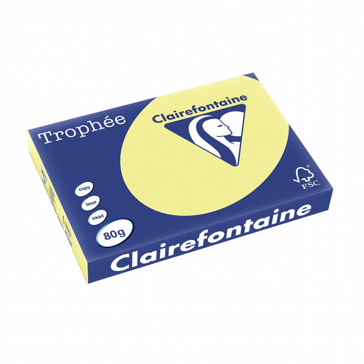 Clairefontaine 1890C - Ries Druckerpapier / Kopierpapier Trophee, Pastell Farben, DIN A3, 80g, 500 B