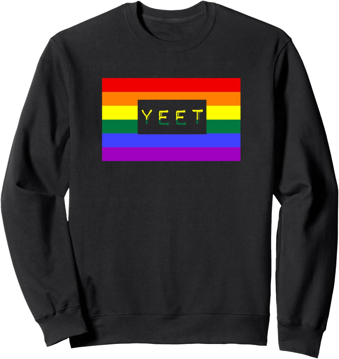 Funny Cute Yeet Meme LGBTQ Gay Pride Flag Stuff Queer Art Sweatshirt