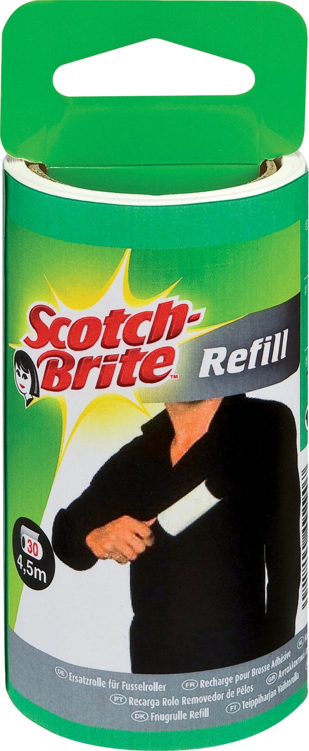 Scotch-Brite 836RP-30 Ersatzrolle für Kleider-Fusselroller, schwarz/weiss, 30 Blatt, 4er Pack (4x1 S