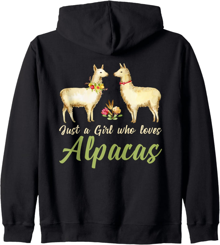Nur ein Mädchen das Alpakas liebt Lustiges Süsses Alpaka Kapuzenjacke