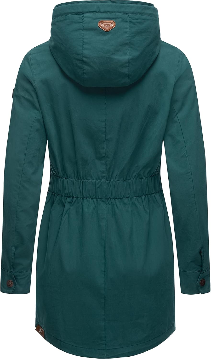 Ragwear Damen Übergangsjacke leichte Jacke lang mit Kapuze Mondda XS-XXL XS Dark Green, XS Dark Gree