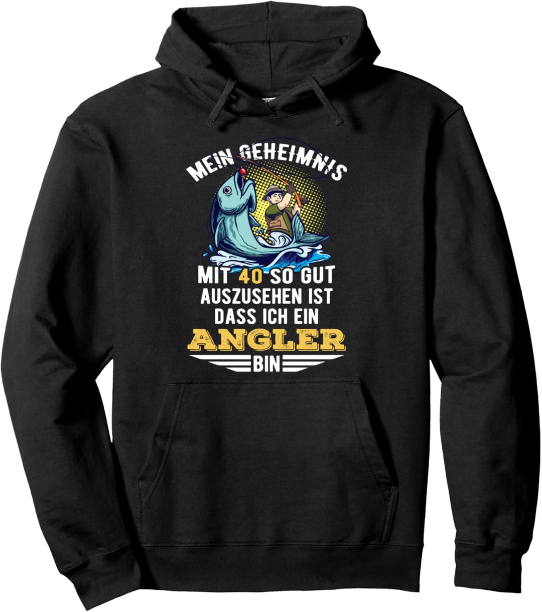 Angler am See oder Fluss 40. Geburtstag Fischer Geschenk Pullover Hoodie