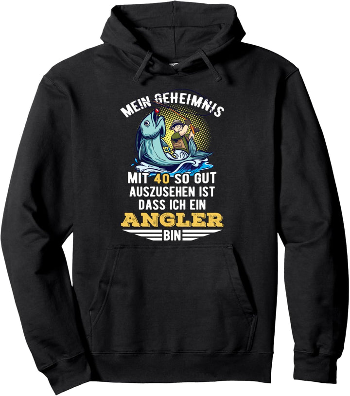 Angler am See oder Fluss 40. Geburtstag Fischer Geschenk Pullover Hoodie