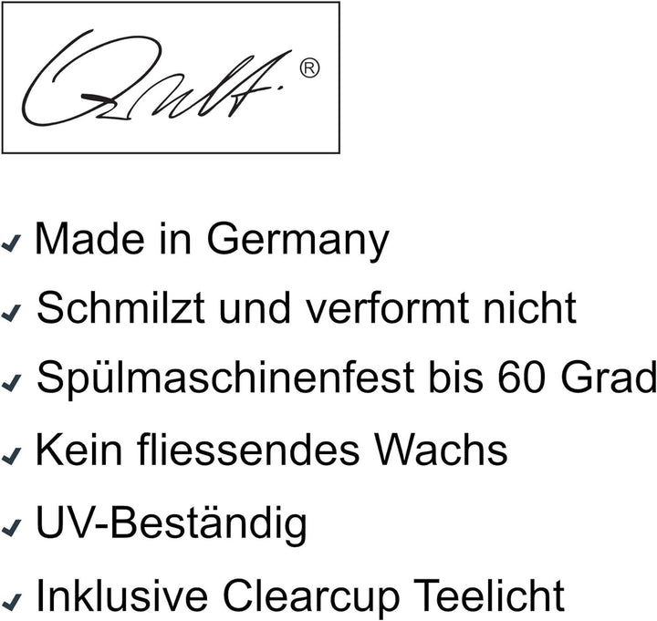 Qult Farluce Trend • Teelichthalter in Kerzenform • Kerze • Kunststoffkerze in Kerzenoptik • Teelich