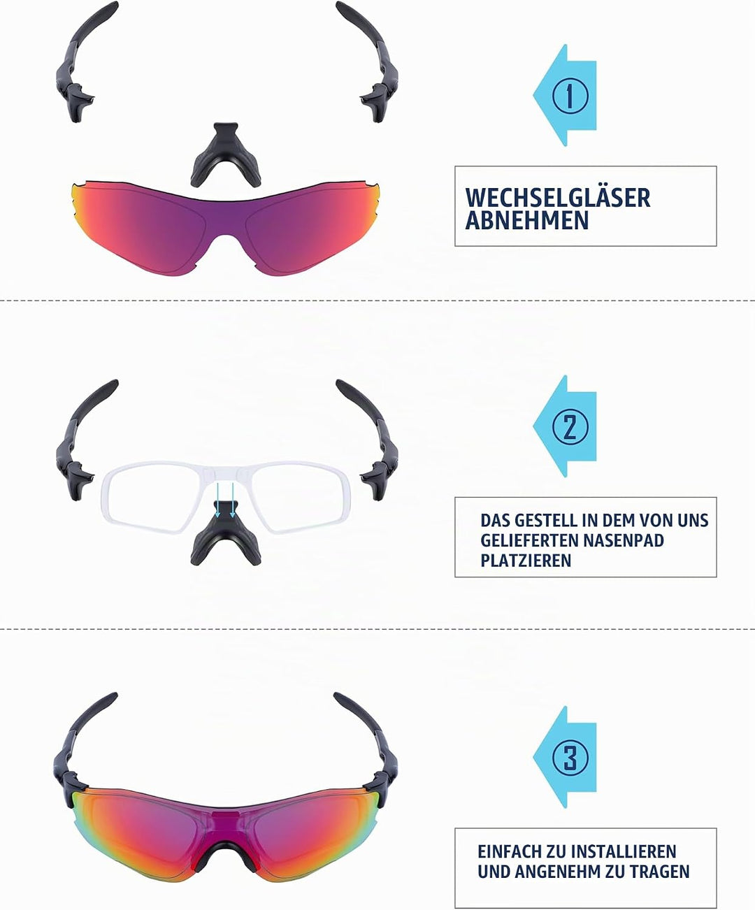 Saucer Insert Clip-On | Rx Optischer Einsatz für Oakley EV Zero Series Sonnenbrille - Transparent, f