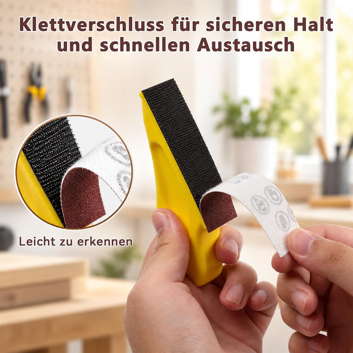 180 Stück Schleifpapier Set mit Handschleifklotz für Mini-Detailschleifer