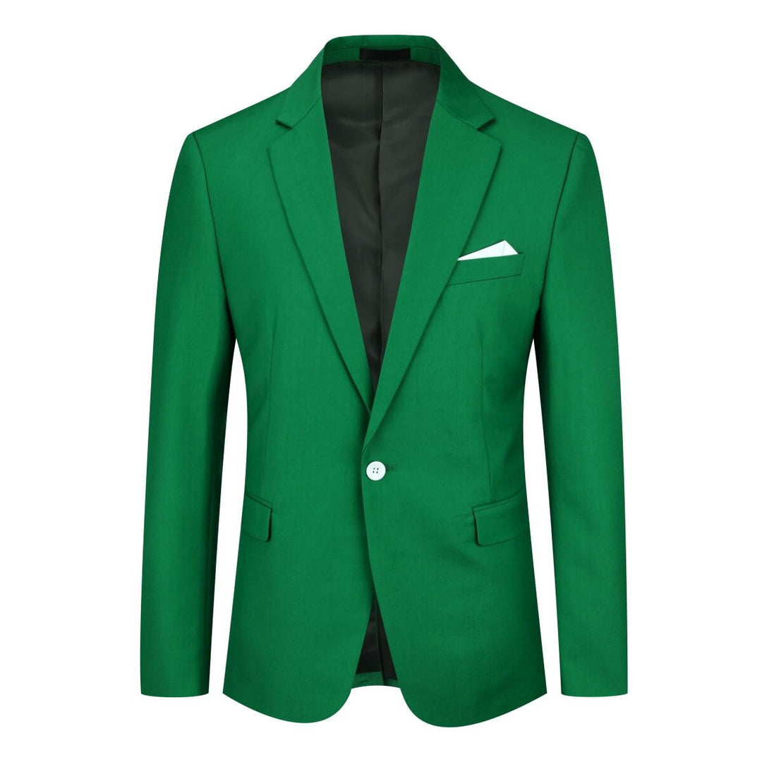YOUTHUP Herren Sakko Slim Fit Anzugjacke für Business Hochzeit Eleganter 1 Knöpfen Blazer S Grün, S
