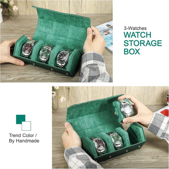 Hiram Hexagon Uhr Roll Case Leder Sechseck 3 Uhr Travel Case Uhren Aufbewahrungsbox Schutz Organizer