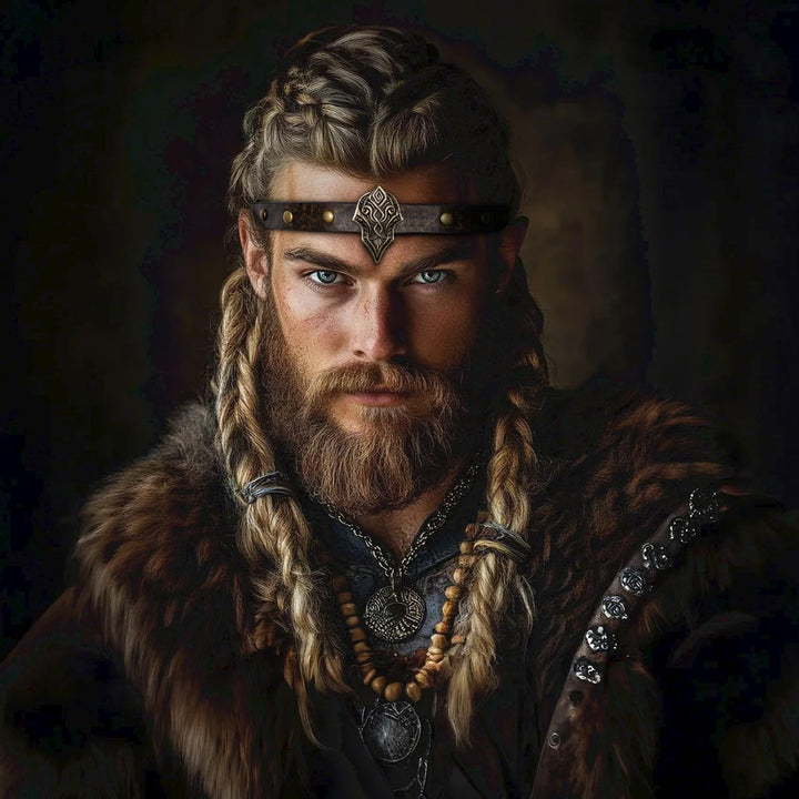 keland Stirnband Wikinger Leder Mittelalter Kopfschmuck für Damen Herren Halloween Cosplay Mittelalt