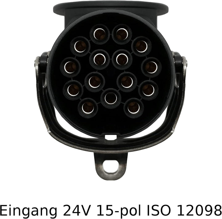 SAMETRUCK Spannungswandler Adapter 15pol 24V auf 12V 13pol Anhänger Spannungsreduzierer