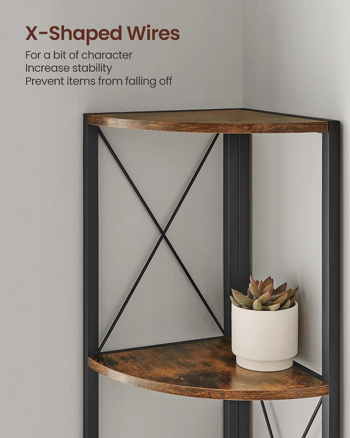 VASAGLE Eckregal mit 5 Ebenen, Bücherregal, 160 cm hoch