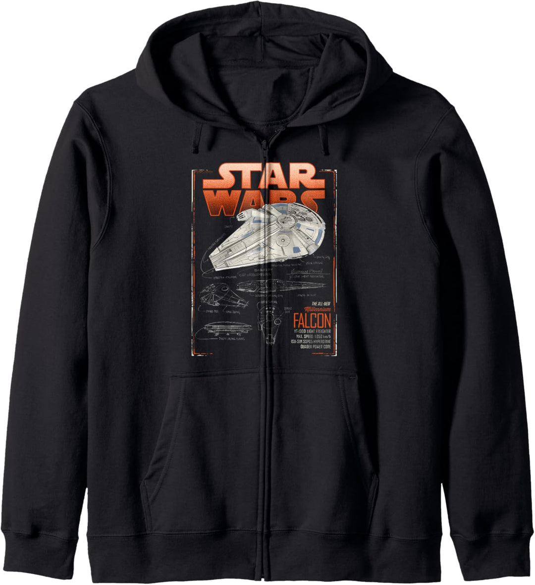 Star Wars Han Solo Movie Falcon Schematics Kapuzenjacke