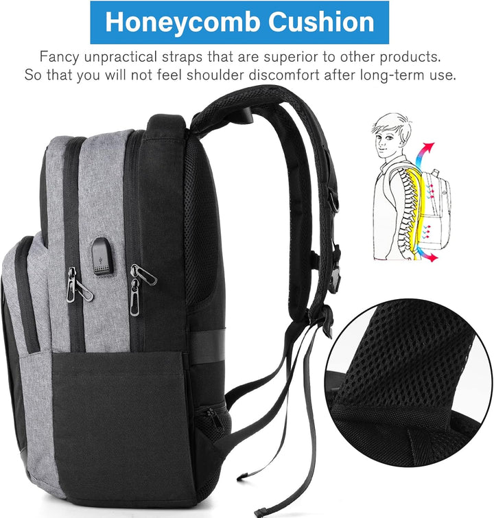 Schulrucksack Jungen Mädchen Teenager, Rucksack Herren Damen Daypacks für 15.6 Zoll Laptop Rucksack