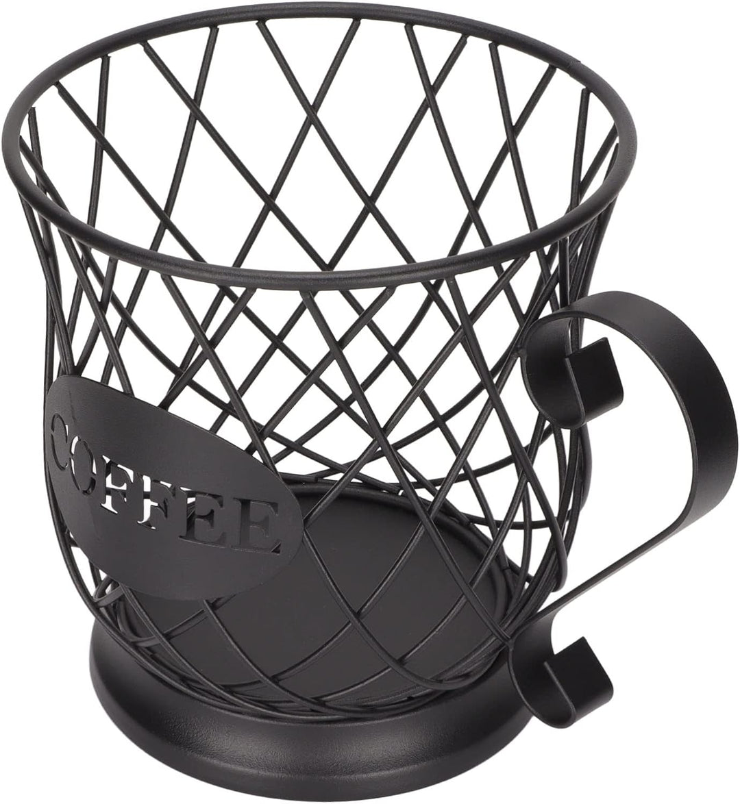 Kaffee-Kapselkorb für 25-30 Kapselhalter aus Metall, Kapselhalter für Kaffee, Büro, Schwarz, Schwarz