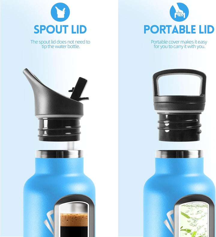 HoneyHolly Trinkflasche 750ML, BPA-Frei, Trinkflasche Edelstahl, Doppelwandig Vakuumisoliert, Wasser