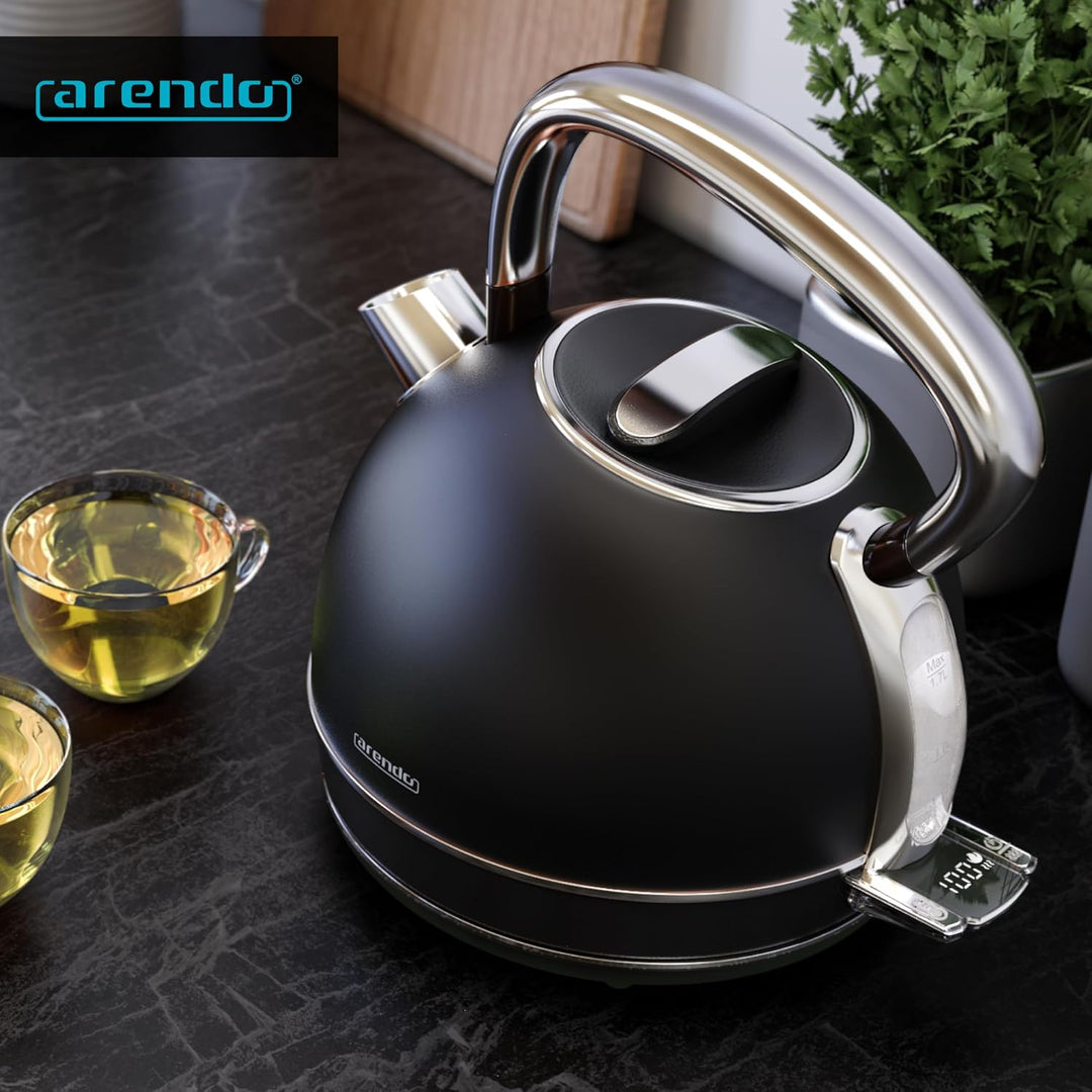 Arendo - Wasserkocher Edelstahl mit Temperatureinstellung - LED Anzeige mit Touch Panel - Wasserkess