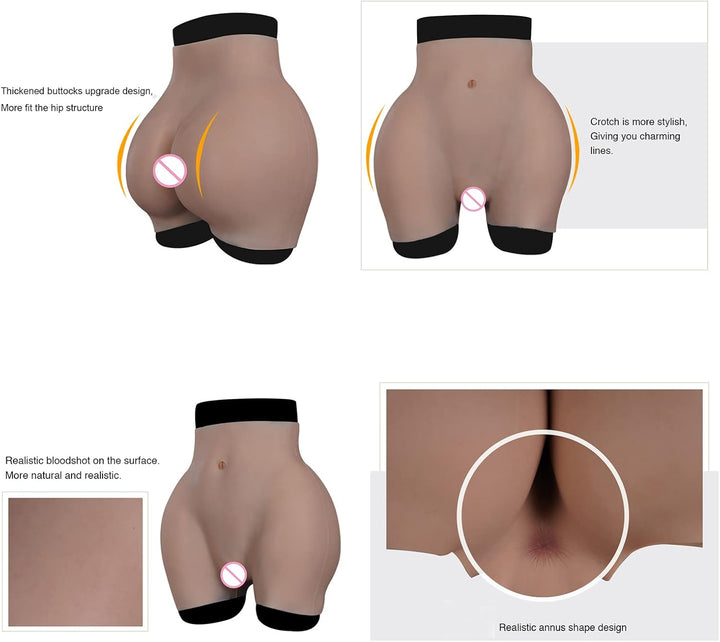 EQAIWUJIE Silikon Panty Big Butt Lifter Hip Enhancer Crossdressing Unterwäsche für Dragqueen Crossdr