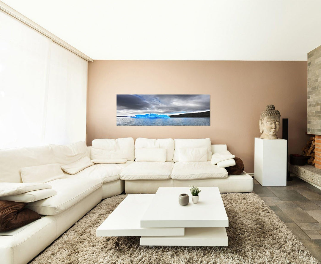 Paul Sinus Art Panoramabild auf Leinwand und Keilrahmen 150x50cm Patagonien Nationalpark Meer Eisber