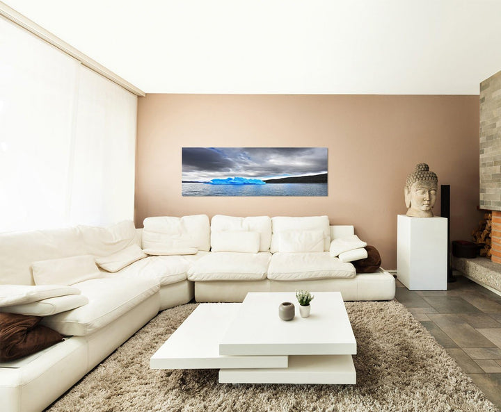 Paul Sinus Art Panoramabild auf Leinwand und Keilrahmen 150x50cm Patagonien Nationalpark Meer Eisber