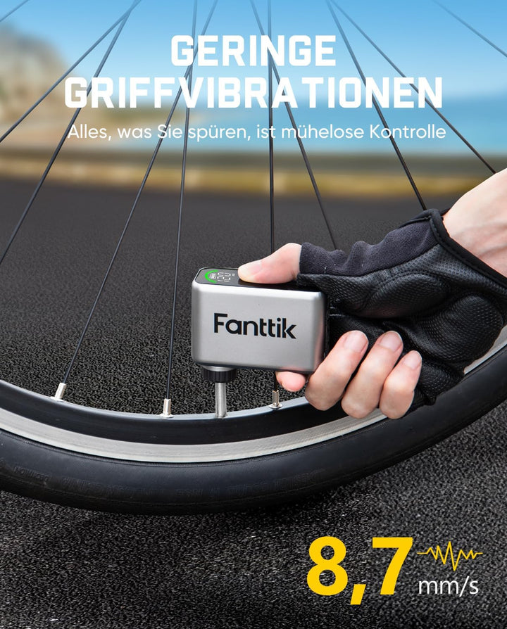 Fanttik X10 Ace Tiny Fahrradpumpe, Mini Elektrische Fahrradluftpumpe | digitaler Manometer, Auto-Sto