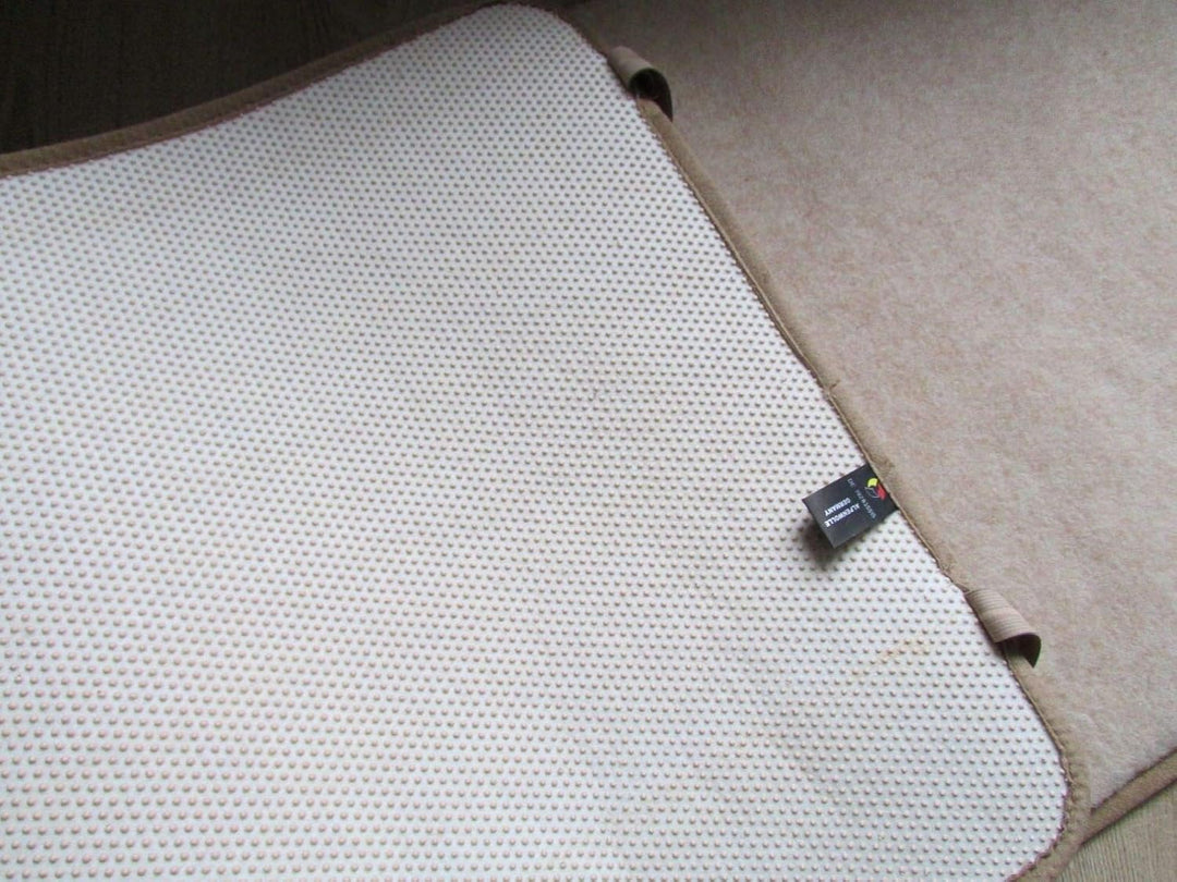 Sportmatte Rutschfest, Yogamatte, Gymnastikmatte, Fussmatte, Bettteppich, 100% Wolle beige 50x70 cm,