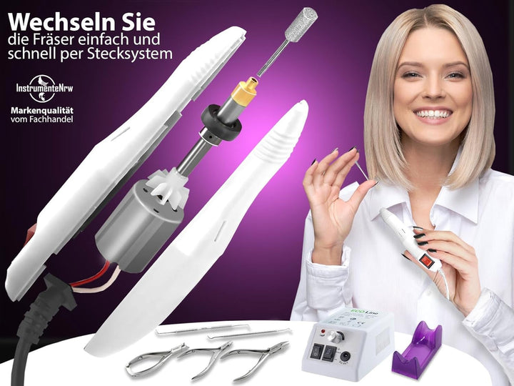 Fusspflegegerät Fräser Set mit Nagelzangen Set Fusspflege Set