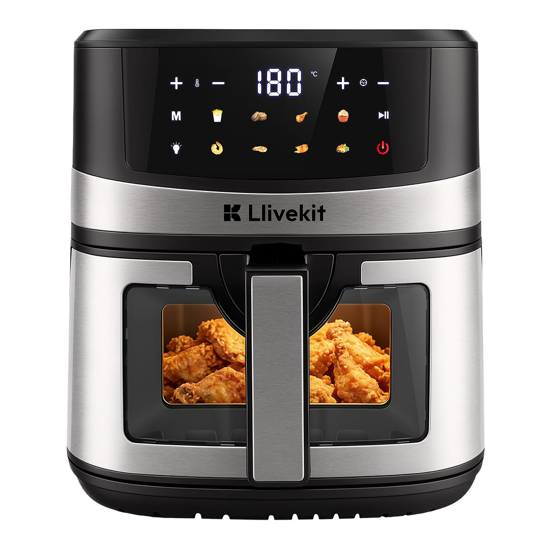 LLIVEKIT 7L Heissluftfritteuse XXL mit Farb-Touchscreen, Airfryer 360° Heissluft Zirkulation-Upgrade