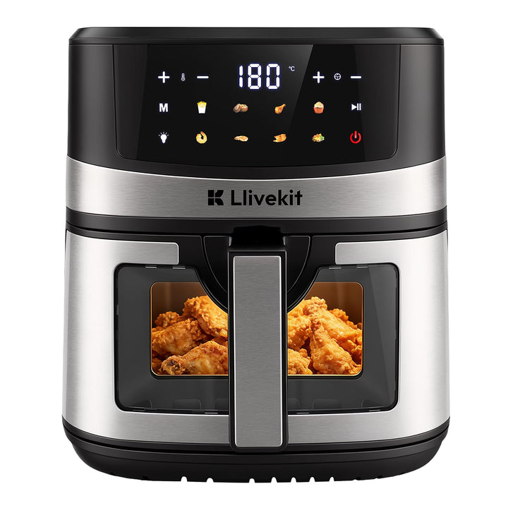 LLIVEKIT 7L Heissluftfritteuse XXL mit Farb-Touchscreen, Airfryer 360° Heissluft Zirkulation-Upgrade