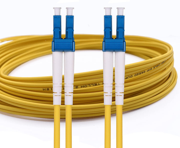 Elfcam® - 25m Glasfaserkabel OS2 LC/UPC auf LC/UPC, Duplex-Monomode 9/125μm LSZH (25 m, 1 Stück), 25