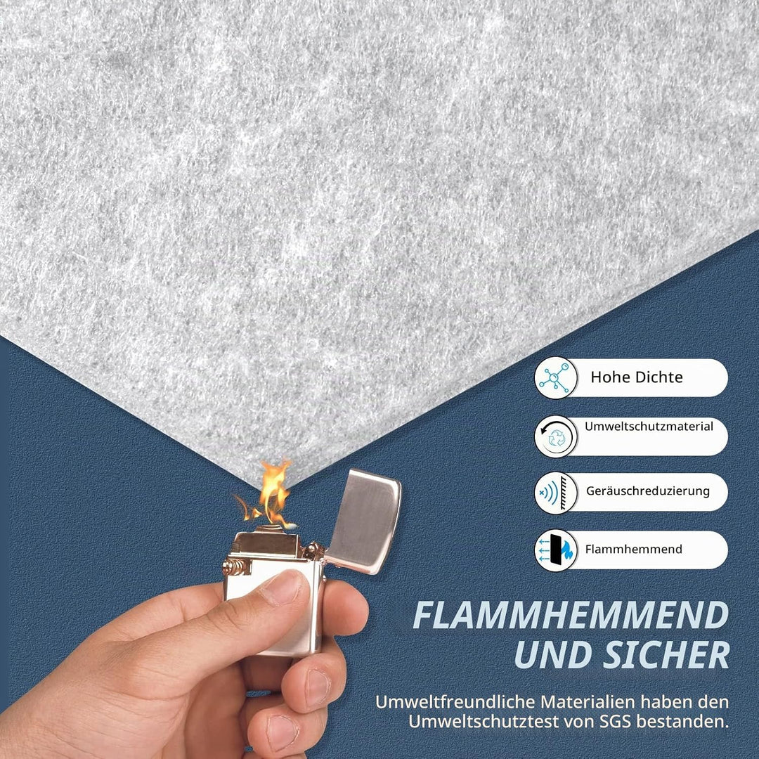 Quadratische Akustikplatten selbstklebend 12 Stück I Schallabsorber Schallschutz mit hoher Dichte fü