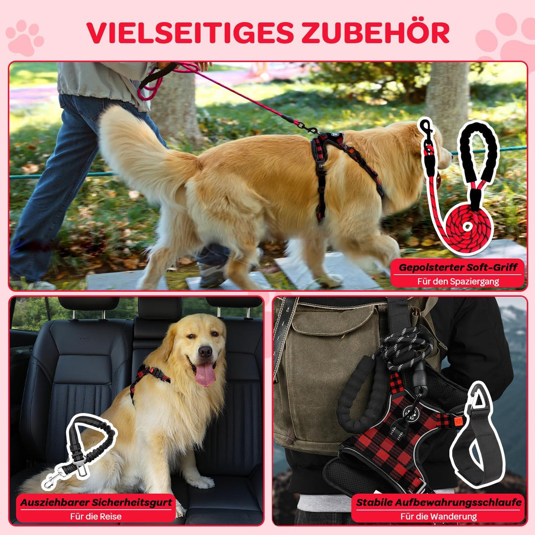 FURRYFECTION Anti Zug Hundegeschirr, Brustgeschirr kleine Hunde Sicherheitsgeschirr Welpen, Antizugg